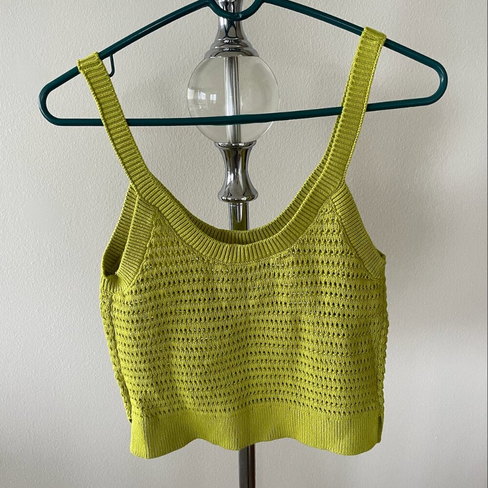 NWT ABERCROMBIE OPEN STITCH SWEATER TANK--GREEN--SIZE SMALL WOMEN'S